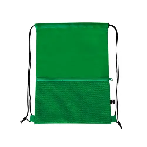 Mochila de cuerdas RPET con bolsillo frontal ref 20906 - Verde