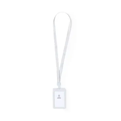 Lanyard identificador suave con portatarjetas ref 20931 - Blanco