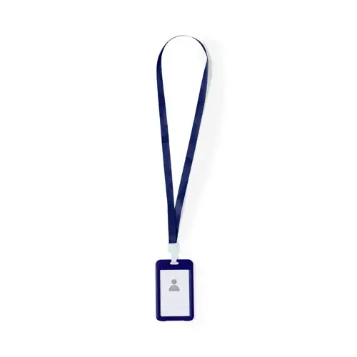 Lanyard identificador suave con portatarjetas ref 20931 - Marino