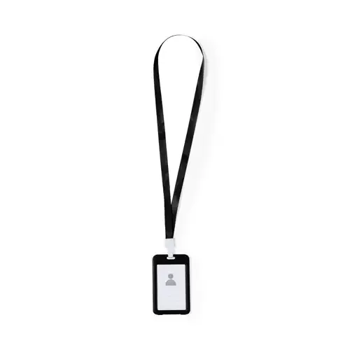 Lanyard identificador suave con portatarjetas ref 20931 - Negro