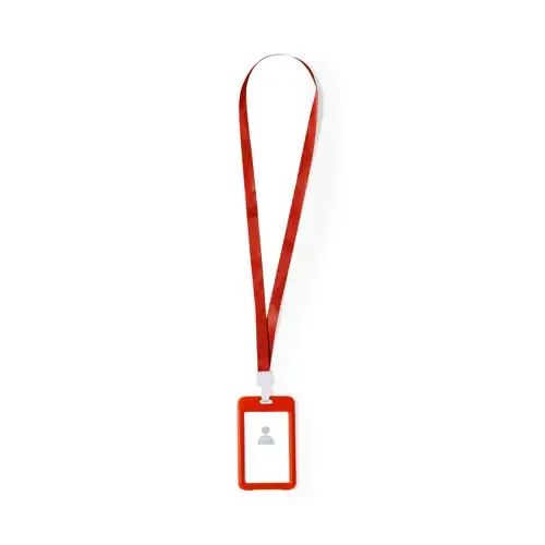 Lanyard identificador suave con portatarjetas ref 20931 - Rojo