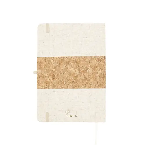 Bloc de notas de corcho y lino con 80 hojas lisas ref 20944