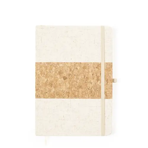 Bloc de notas de corcho y lino con 80 hojas lisas ref 20944