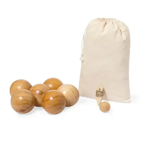 Juego de petanca de madera con funda de algodón ref 20979 - 01