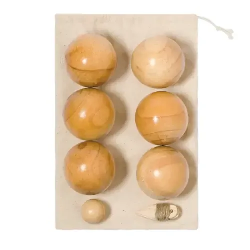 Juego de petanca de madera con funda de algodón ref 20979 - 06
