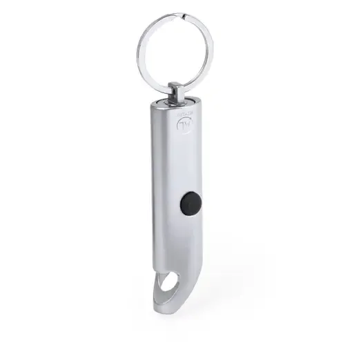 Llavero Abridor con 3 Luces LED en Aluminio Reciclado ref 20986 - Plateado