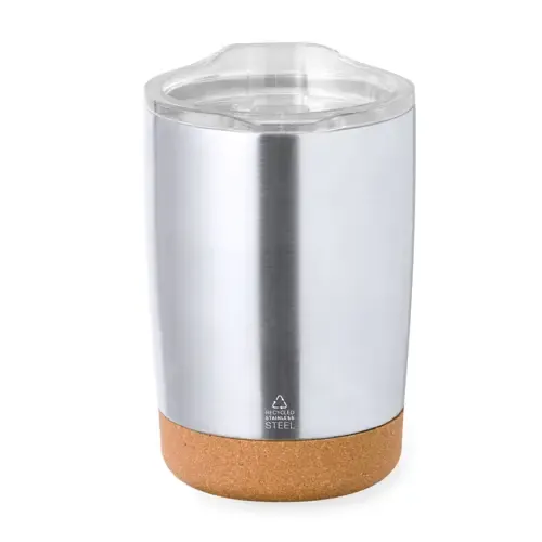 Vaso de Acero Inox Reciclado con Doble Pared ref 21026 - Plateado