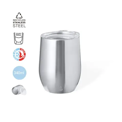 Vaso térmico de acero inox reciclado con tapa dosificadora ref 21028 - 00
