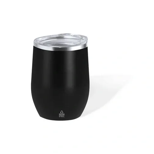 Vaso térmico de acero inox reciclado con tapa dosificadora ref 21028 - Negro