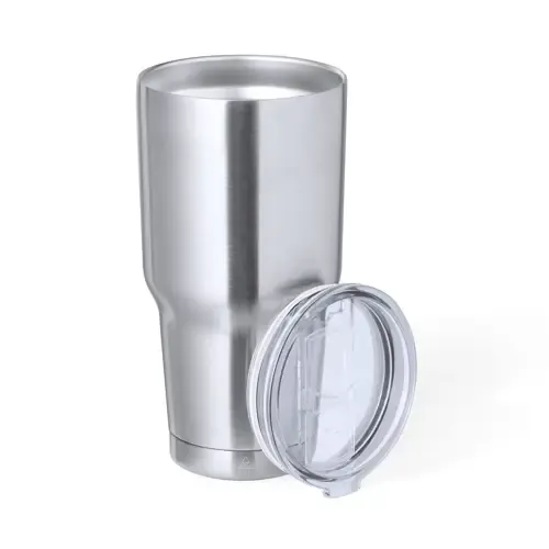 Vaso térmico de acero inox reciclado con dosificador ref 21029 - 01