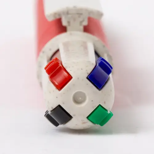 Bolígrafo 4 en 1 ecológico con tinta azul roja negra verde ref 21076