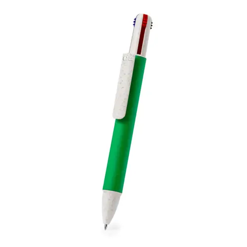 Bolígrafo 4 en 1 ecológico con tinta azul roja negra verde ref 21076