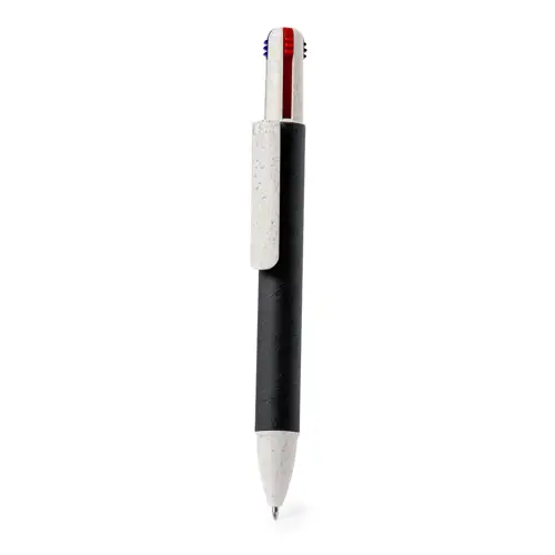 Bolígrafo 4 en 1 ecológico con tinta azul roja negra verde ref 21076