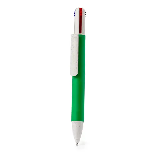 Bolígrafo 4 en 1 ecológico con tinta azul roja negra verde ref 21076