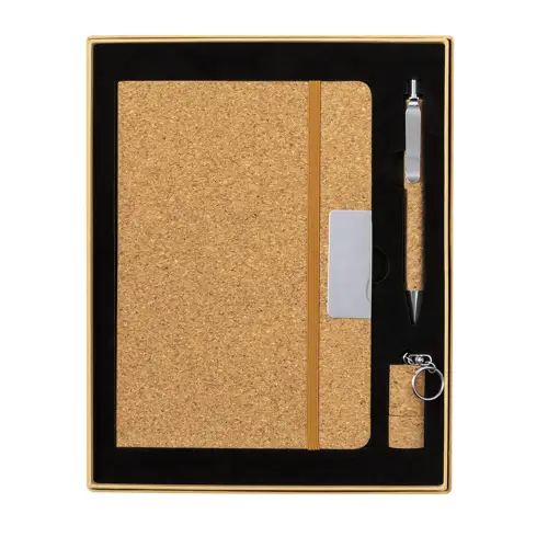 Set de Bloc de Notas y Bolígrafo en Corcho Ecológico ref 21120