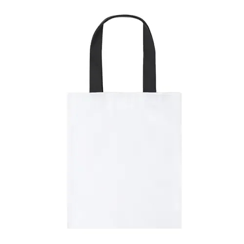 Bolsa de canvas blanca con asas reforzadas ref 21132 - Negro