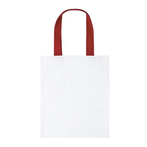 Bolsa de canvas blanca con asas reforzadas ref 21132 - Rojo