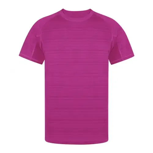 Camiseta técnica unisex transpirable con diseño a rayas ref 21155 - Fucsia