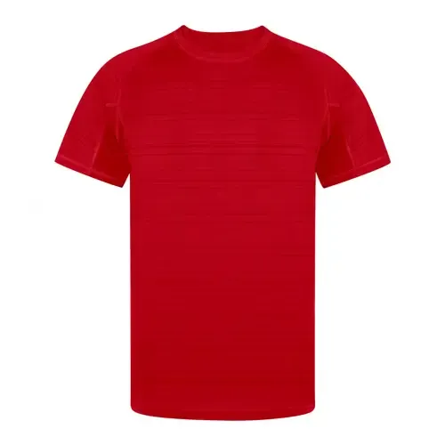 Camiseta técnica unisex transpirable con diseño a rayas ref 21155 - Rojo