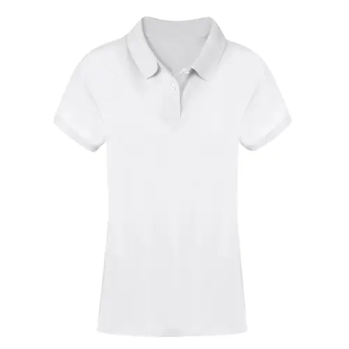 Polo de piqué blanco para mujer con botones ref 21182