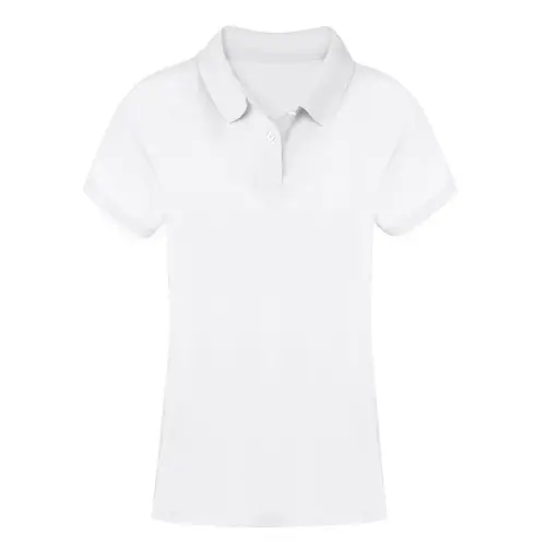 Polo de piqué blanco para mujer con botones ref 21182