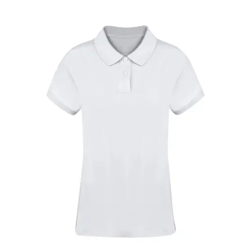Polo de piqué blanco para mujer con botones ref 21182