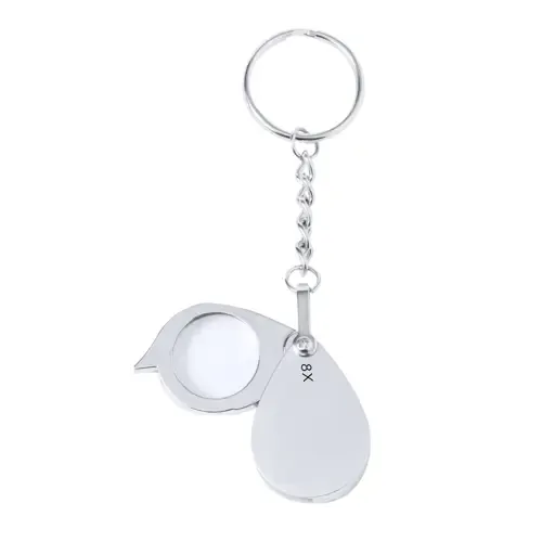Llavero lupa plegable aumento 8x fácil de transportar ref 21257 - Plateado