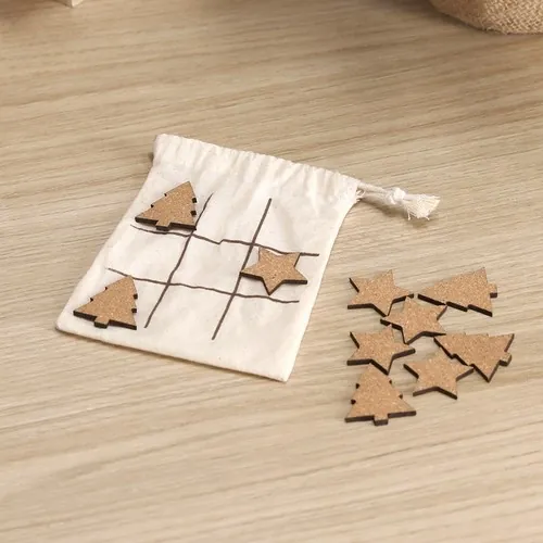 Juego de tres en raya de corcho natural con bolsa de algodón ref 21265 - 6