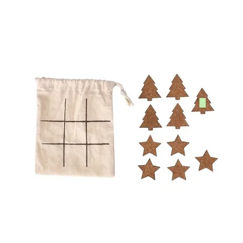 Juego de tres en raya de corcho natural con bolsa de algodón ref 21265 - 8