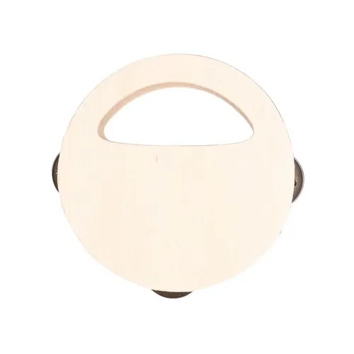 Pandereta de madera con asa ergonómica y platillos dobles ref 21266 - 4