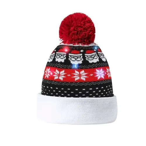 Gorro navideño con luz LED y pom pom divertido ref 21277 - 3