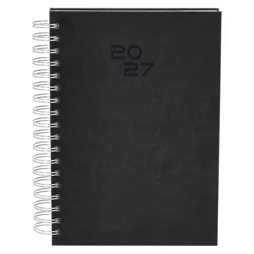 Agenda de anillas B5 con diseño página día ref 21290 - Negro
