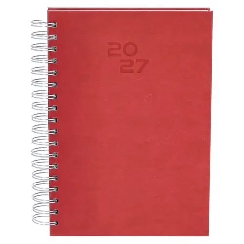 Agenda de anillas B5 con diseño página día ref 21290 - Rojo