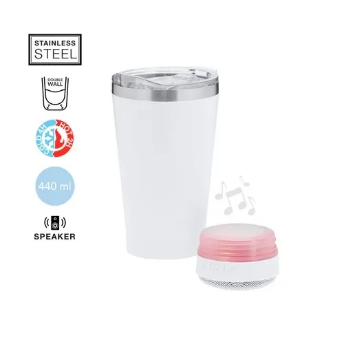 Vaso Térmico con Altavoz Bluetooth 5.3 y Luces LED ref 21348 - 1