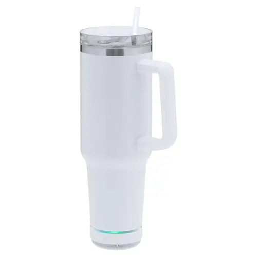 Taza térmica con altavoz Bluetooth 5.3 y luces LED ref 21349 - Blanco