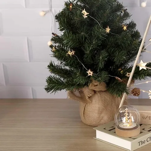 Guirnalda iluminada de madera natural con 20 LEDs ref 21380 - 4