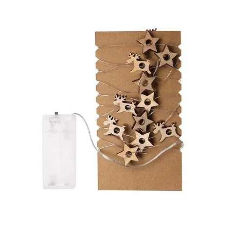 Guirnalda iluminada de madera natural con 20 LEDs ref 21380 - 6