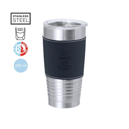 Vaso térmico acero inox doble pared con tapa dosificadora ref 21409