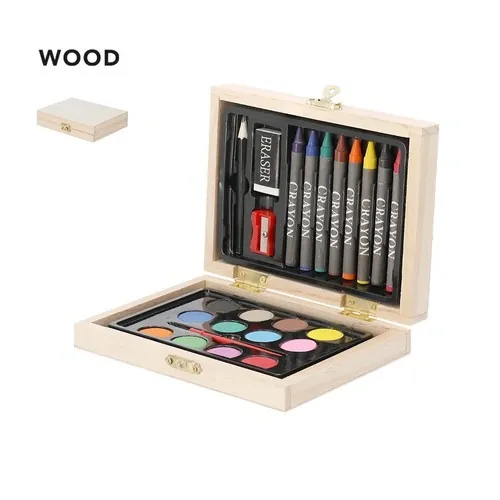 Set de 24 Piezas para Colorear en Estuche de Madera ref 21454 - 00