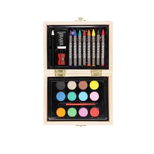 Set de 24 Piezas para Colorear en Estuche de Madera ref 21454 - Natural