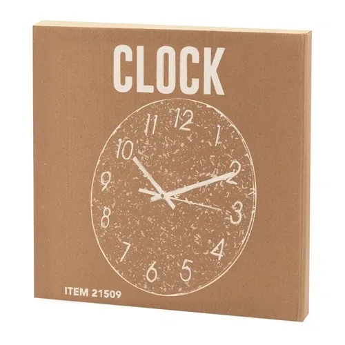 Reloj de pared en corcho natural con dial metálico negro ref 21509 - 03
