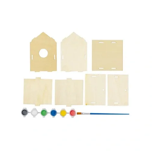 Caseta colgante para pájaros con pinturas a base de agua ref 21516 - Natural