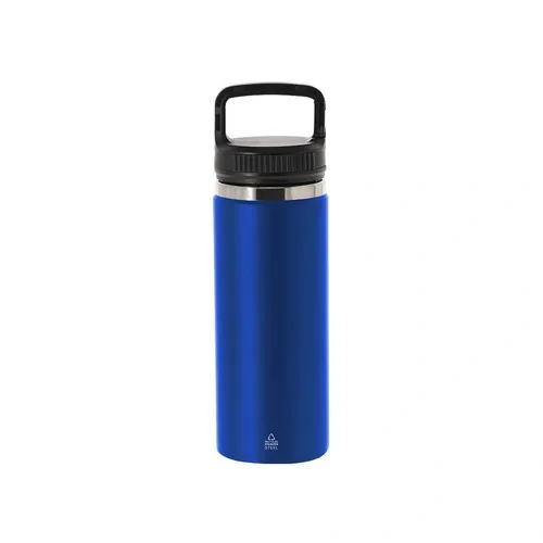 Bidón térmico de acero reciclado con asa mosquetón ref 21556 - Azul