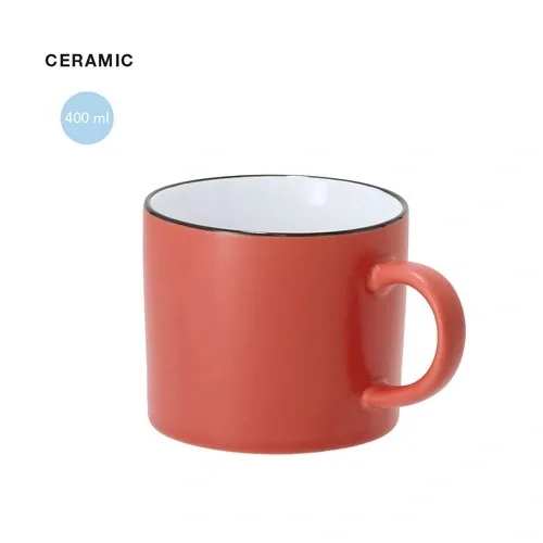 Taza de cerámica mate con detalle negro 400 ml ref 21561 - 00