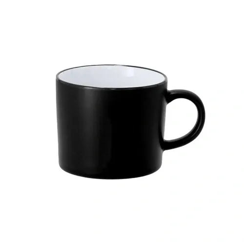 Taza de cerámica mate con detalle negro 400 ml ref 21561 - Negro