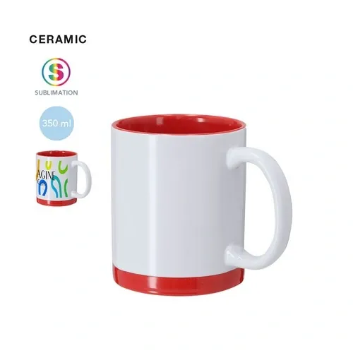 Taza de cerámica para sublimación con detalles de color ref 21565 - 00