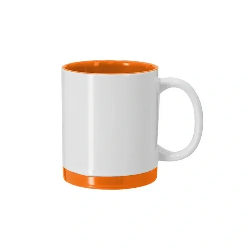 Taza de cerámica para sublimación con detalles de color ref 21565 - Naranja