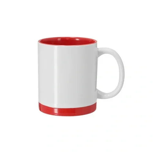 Taza de cerámica para sublimación con detalles de color ref 21565 - Rojo