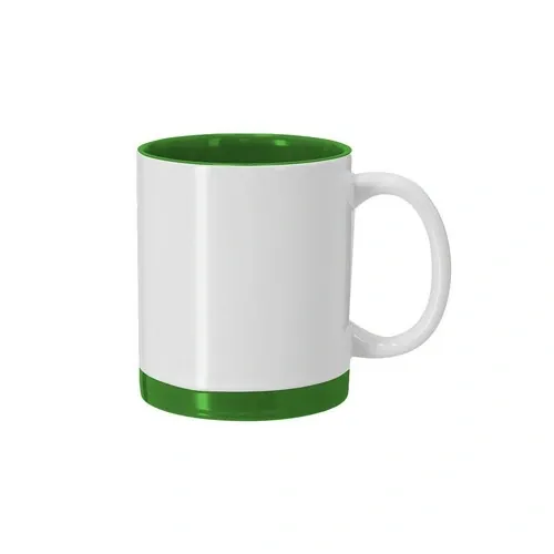 Taza de cerámica para sublimación con detalles de color ref 21565 - Verde