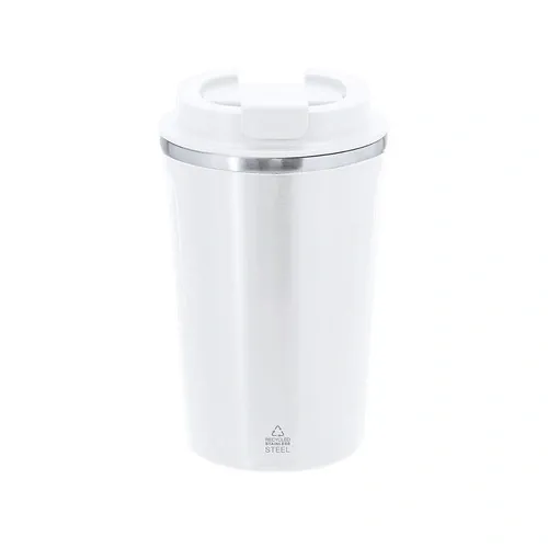 Vaso térmico de acero reciclado con dosificador fácil ref 21566 - Blanco